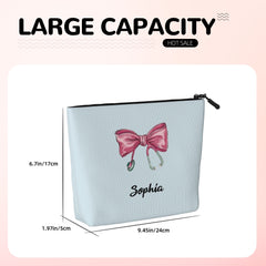 Personalized Bow Stethoscope Single-Layer Linen Style Makeup Bag Gift for Nurse