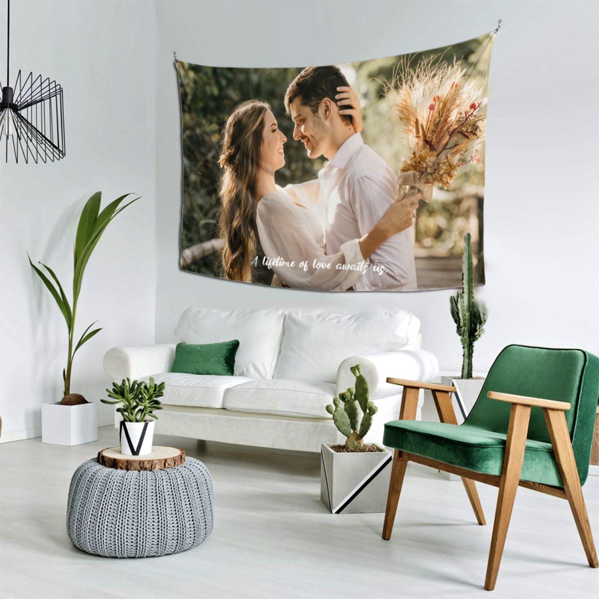 Personalized Pattern Tapestry with Text Wall Decor Gift for Couple Housewarming Gift