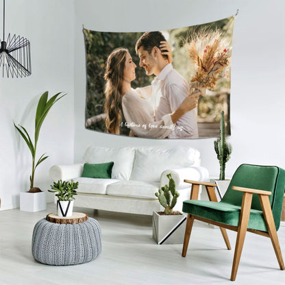 Personalized Pattern Tapestry with Text Wall Decor Gift for Couple Housewarming Gift