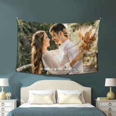 Personalized Pattern Tapestry with Text Wall Decor Gift for Couple Housewarming Gift
