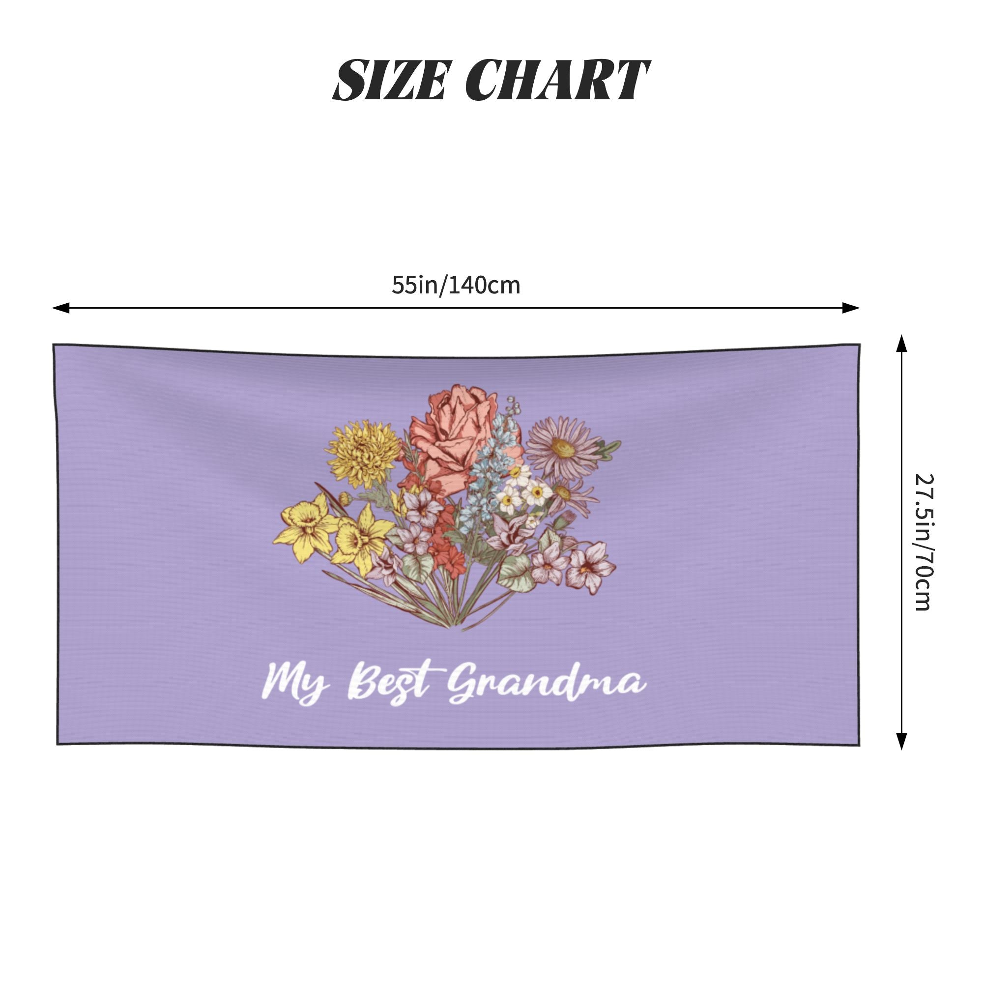 Personalized Birth Flower Quick Dry Peach Skin Velvet Beach Towel with Name Beach Accessories Gift for Mom Grandma