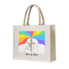 Personalized LGTBQ Canvas Tote Bag with Name Gift for Pride Month