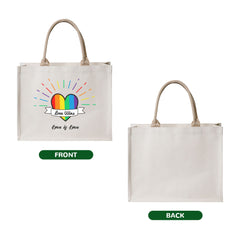 Personalized LGTBQ Canvas Tote Bag with Name Gift for Pride Month