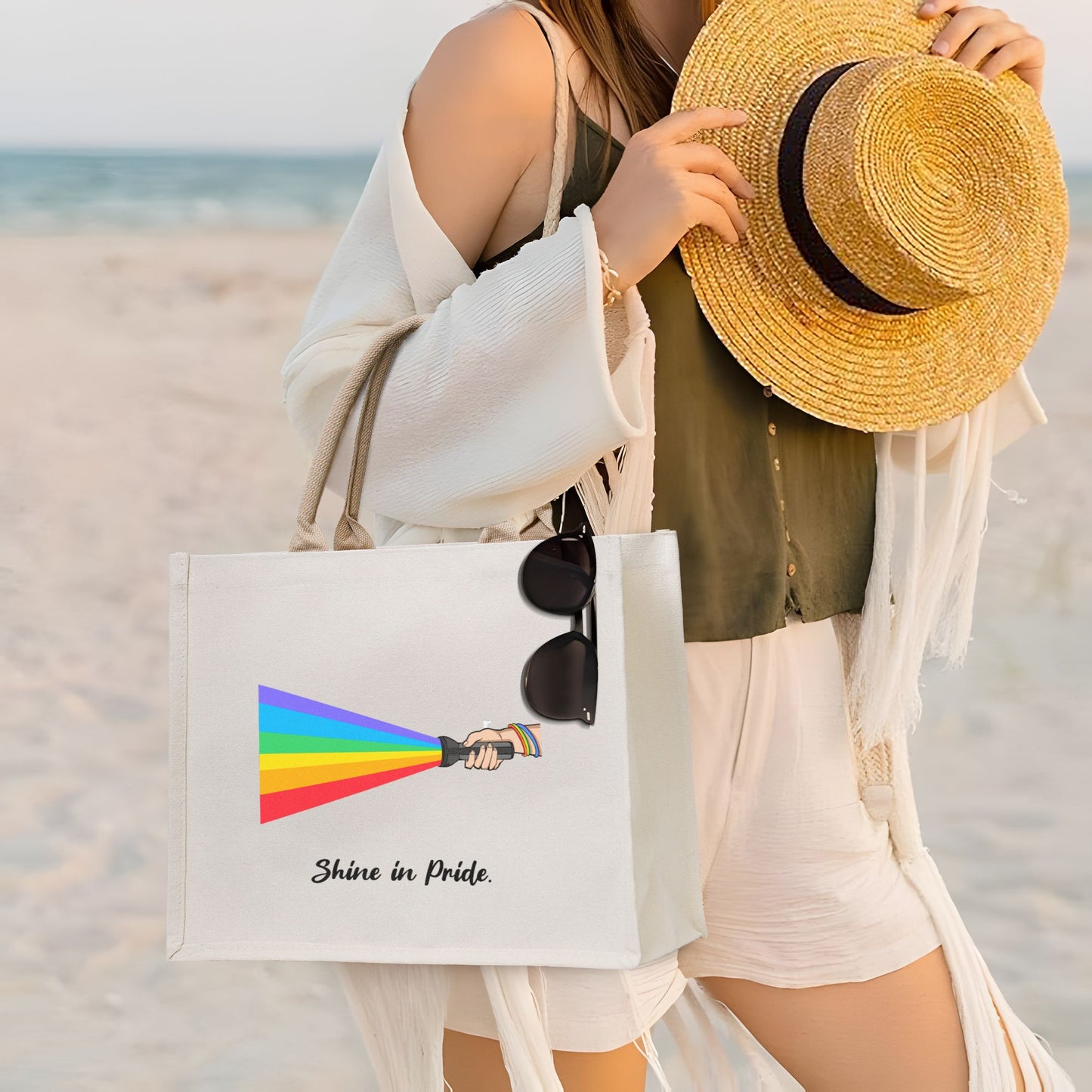 Personalized Canvas Tote Bag with Name Gift for Pride Month