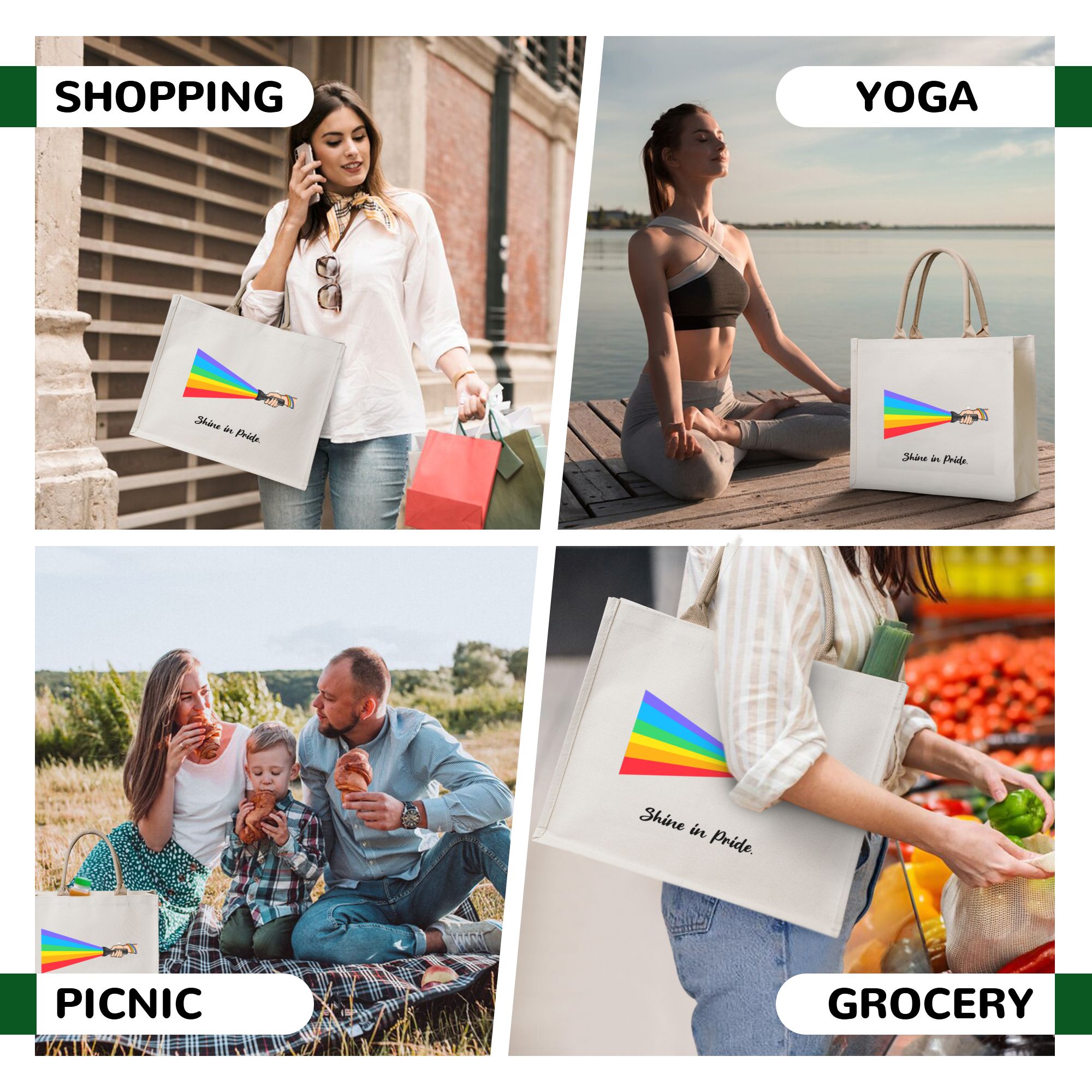 Personalized LGTBQ Canvas Tote Bag with Name Gift for Pride Month