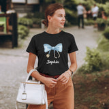Personalized Nurse Appreciation Bow Stethoscope T-shirt Gift for Her