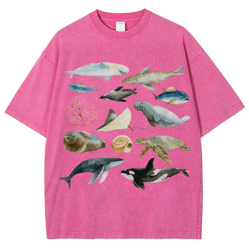 Underwater World Unisex Vintage Washed Tee