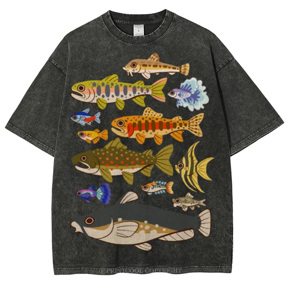 Tropical Fish Paradise Unisex Vintage Washed Tee