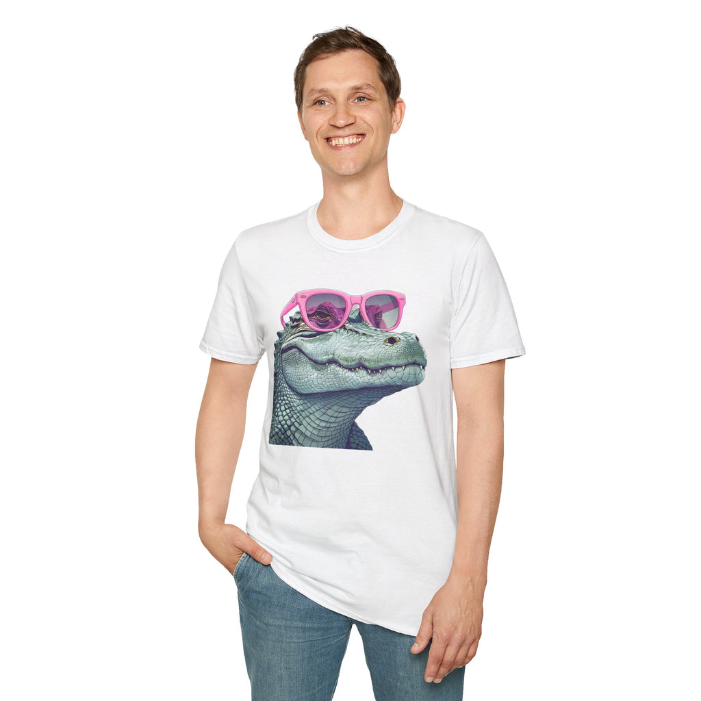 Whimsical Alligator with Pink Sunglasses - Classic Fit