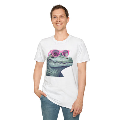 Whimsical Alligator with Pink Sunglasses - Classic Fit