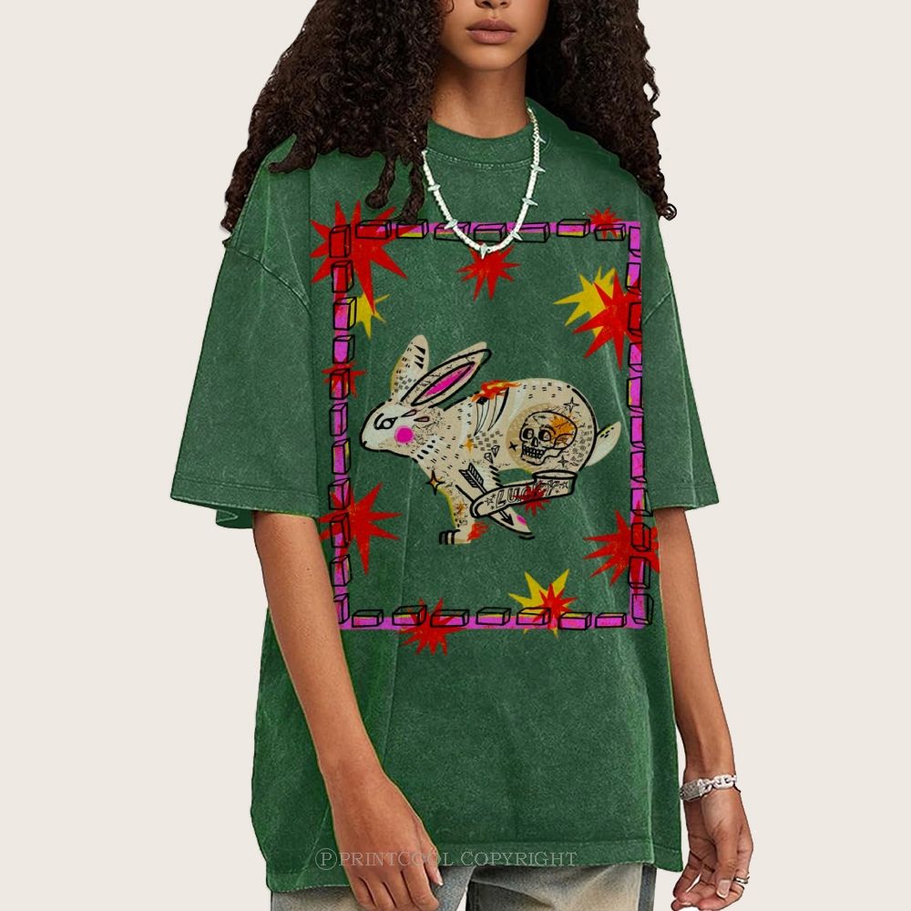 Trapped Rabbit Unisex Vintage Washed Tee