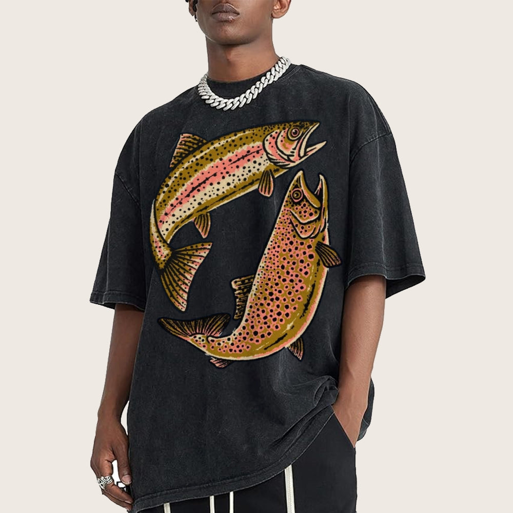 Two Fishes Unisex Vintage Washed Tee