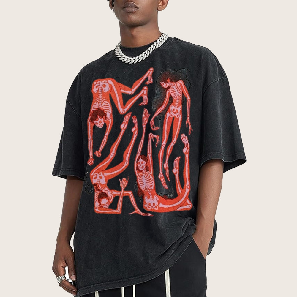 Ultimate Skeleton Dance Party Unisex Vintage Washed Tee