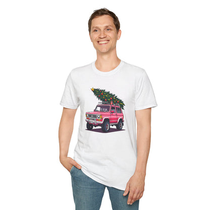 Vibrant Pink SUV with Christmas Tree - Classic Fit
