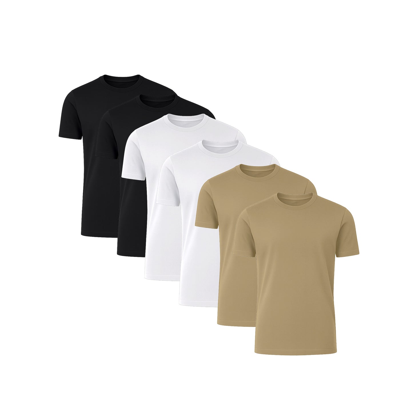 6 Pack Crew Neck Short-Sleeve T-Shirt Soft & Breathable
