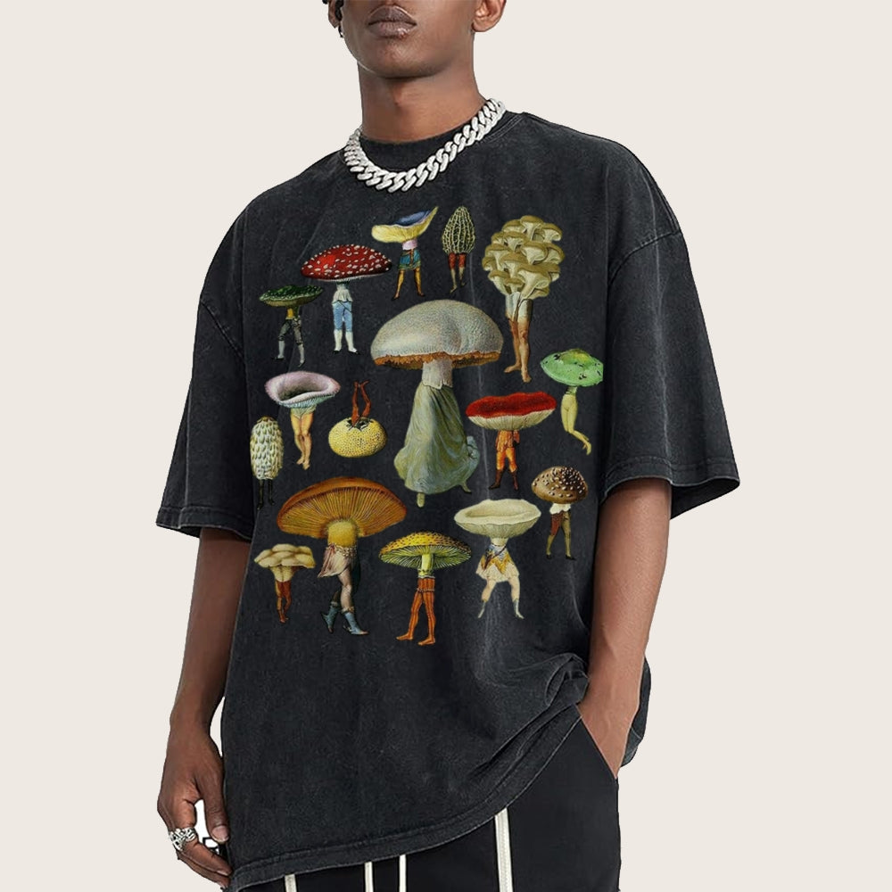 Troop of Mushrooms Unisex Vintage Washed Tee