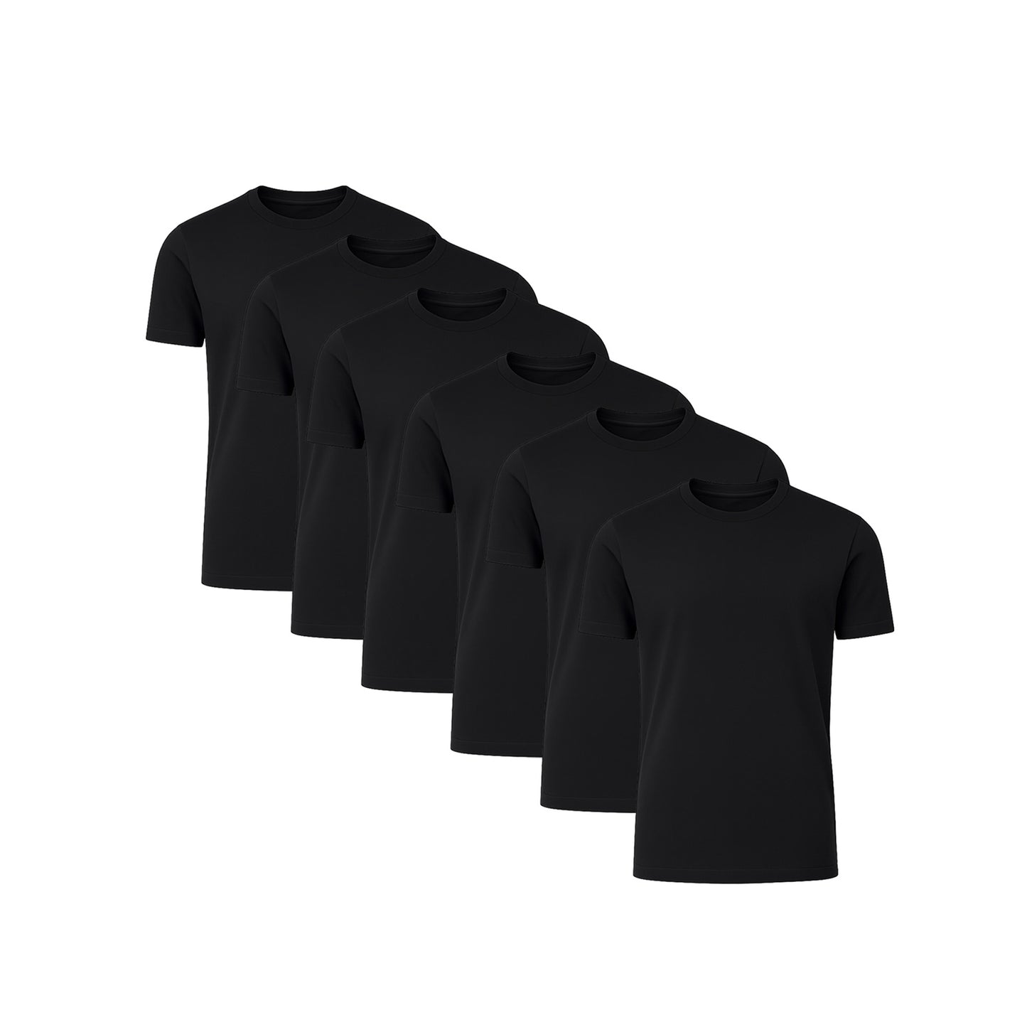 6 Pack Crew Neck Short-Sleeve T-Shirt Soft & Breathable