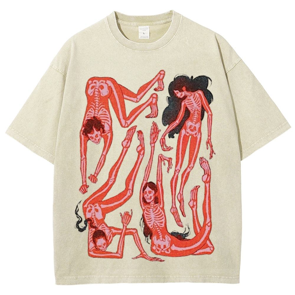 Ultimate Skeleton Dance Party Unisex Vintage Washed Tee
