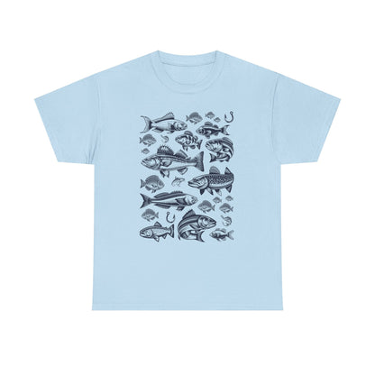 1-Fishing Puns Shirt Crew Neck Short-Sleeve T-Shirt – Classic & Comfortable