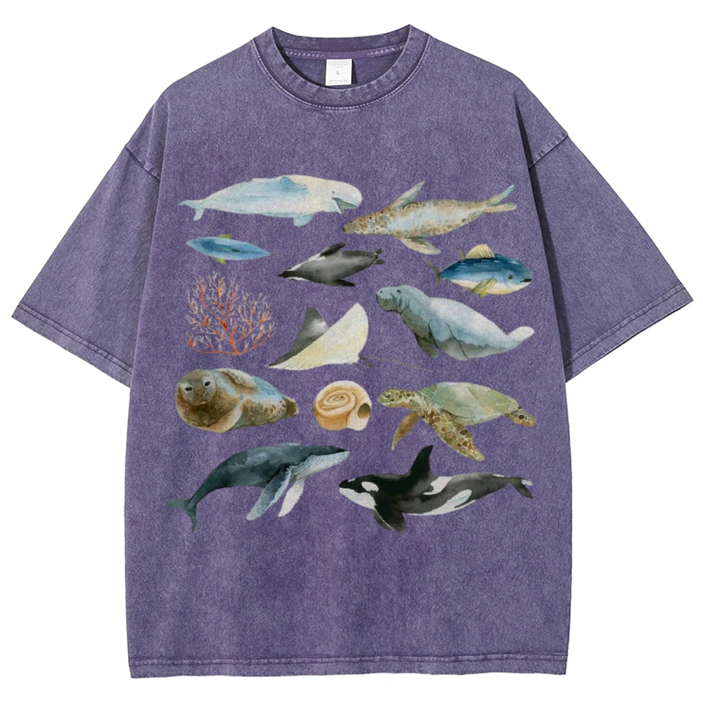 Underwater World Unisex Vintage Washed Tee