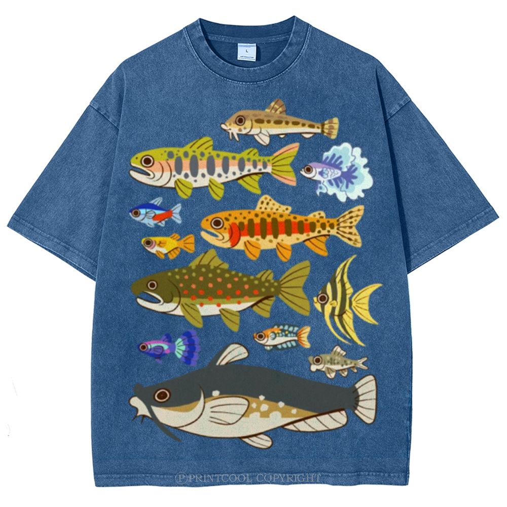 Tropical Fish Paradise Unisex Vintage Washed Tee