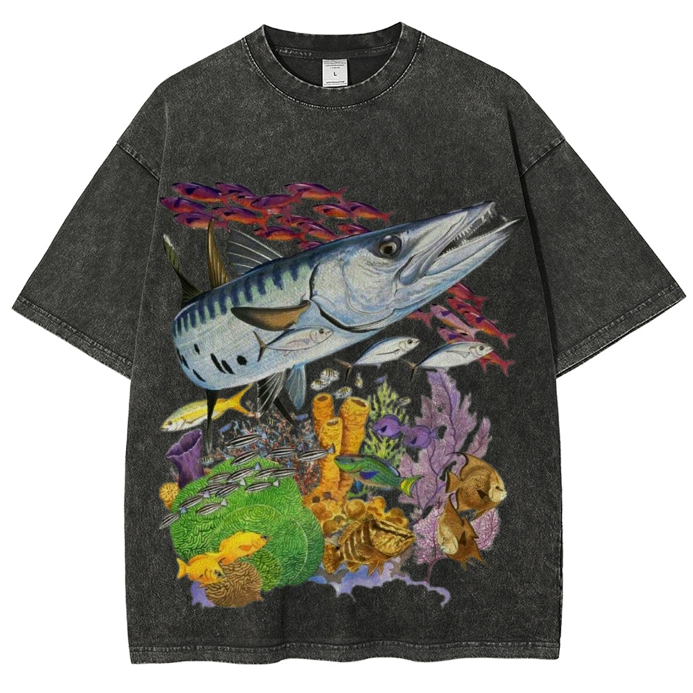 Wonders Of The Ocean Unisex Vintage Washed Tee