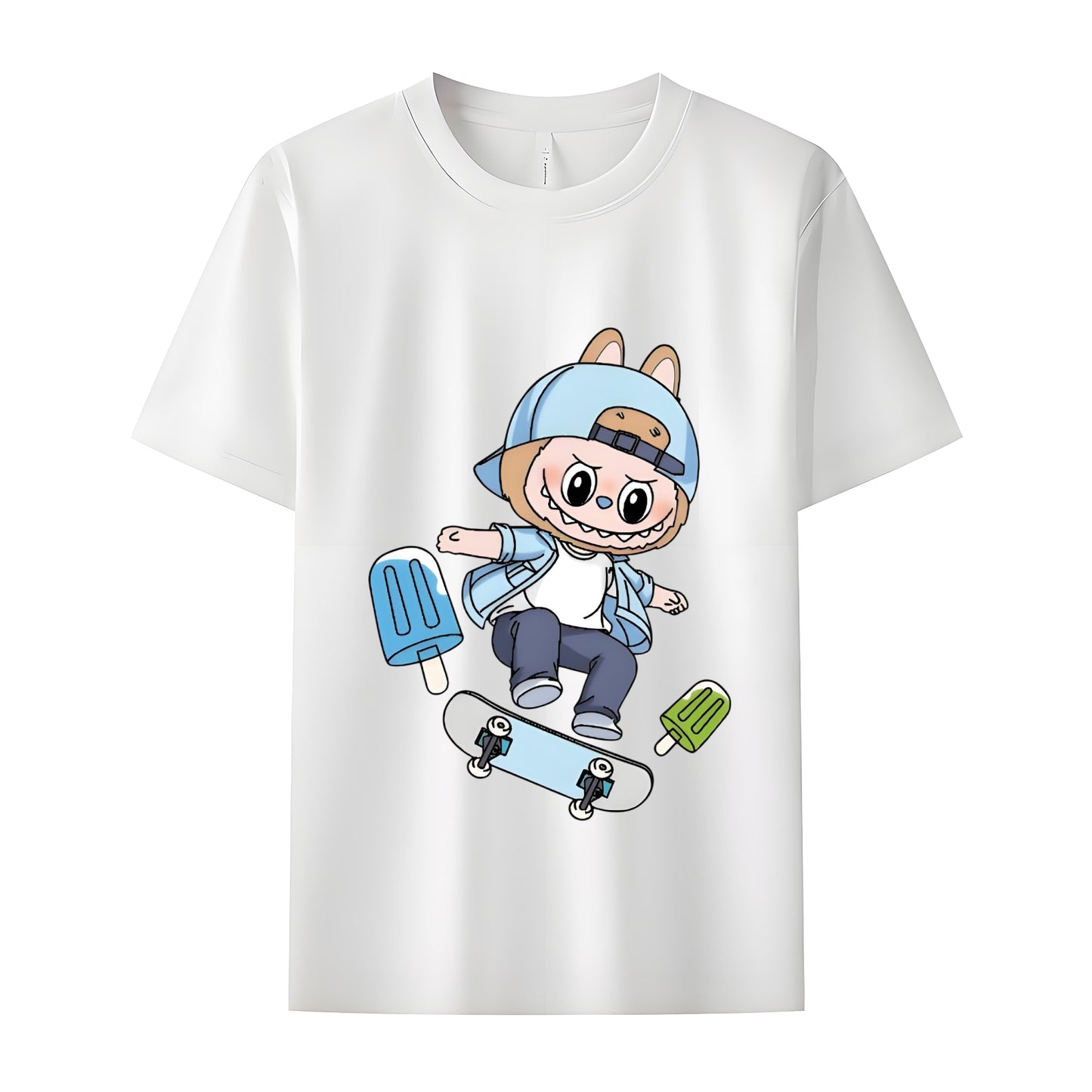 Funny Labubu The Monsters Crew Neck T-Shirt For Labubu Lover Gifts For Girlfriend