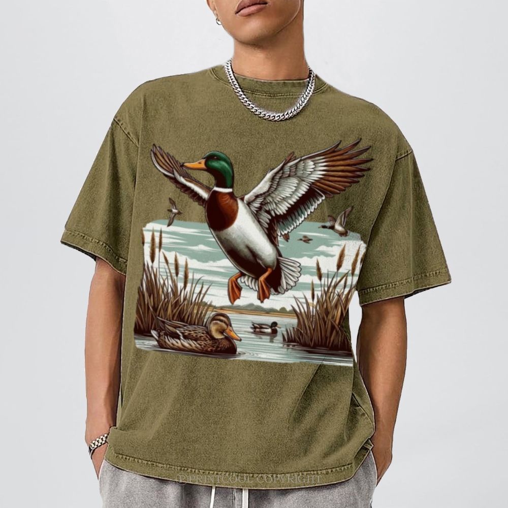 Wild Duck Unisex Vintage Washed Tee