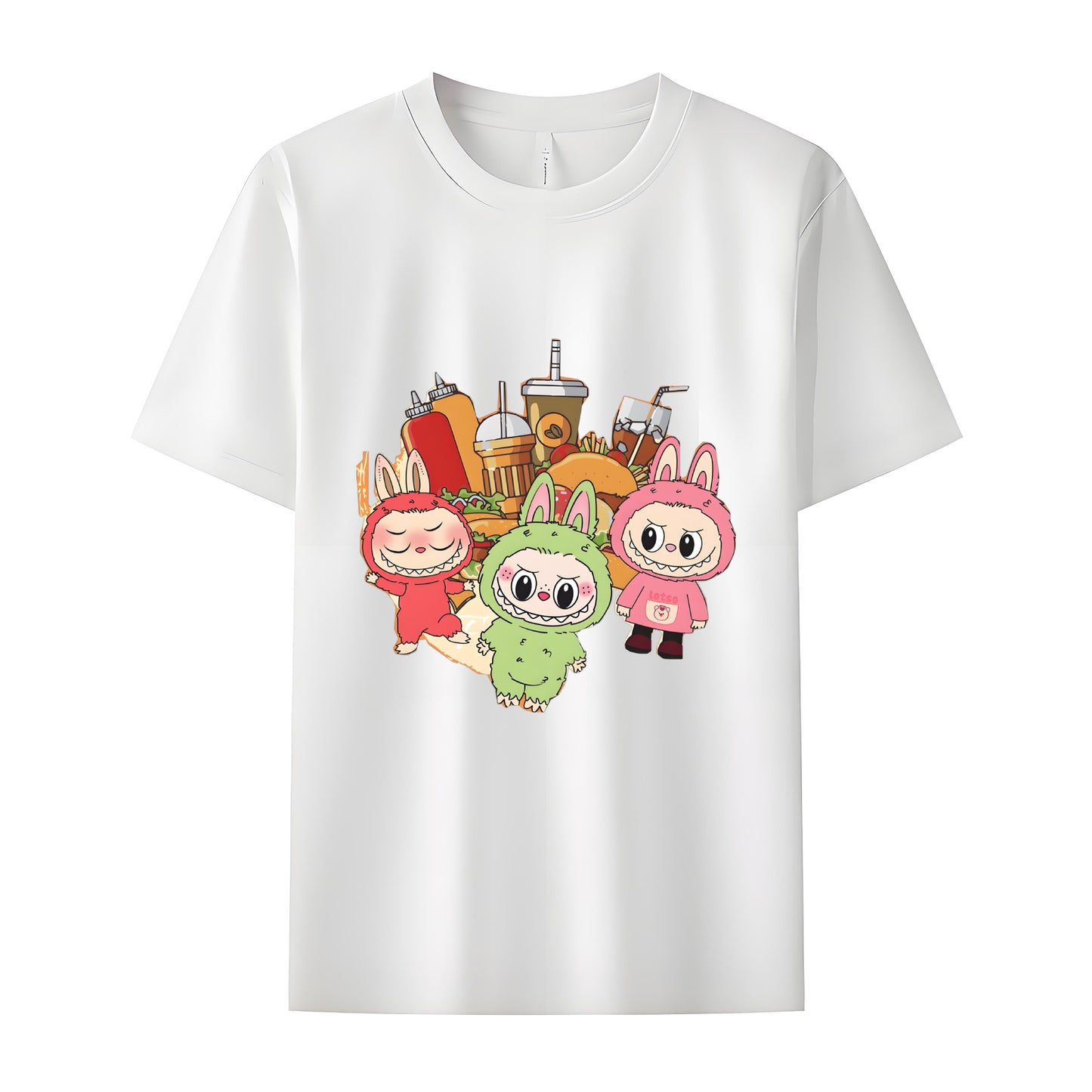 Cute Labubu The Monsters Crew Neck T-Shirt For Labubu Lover
