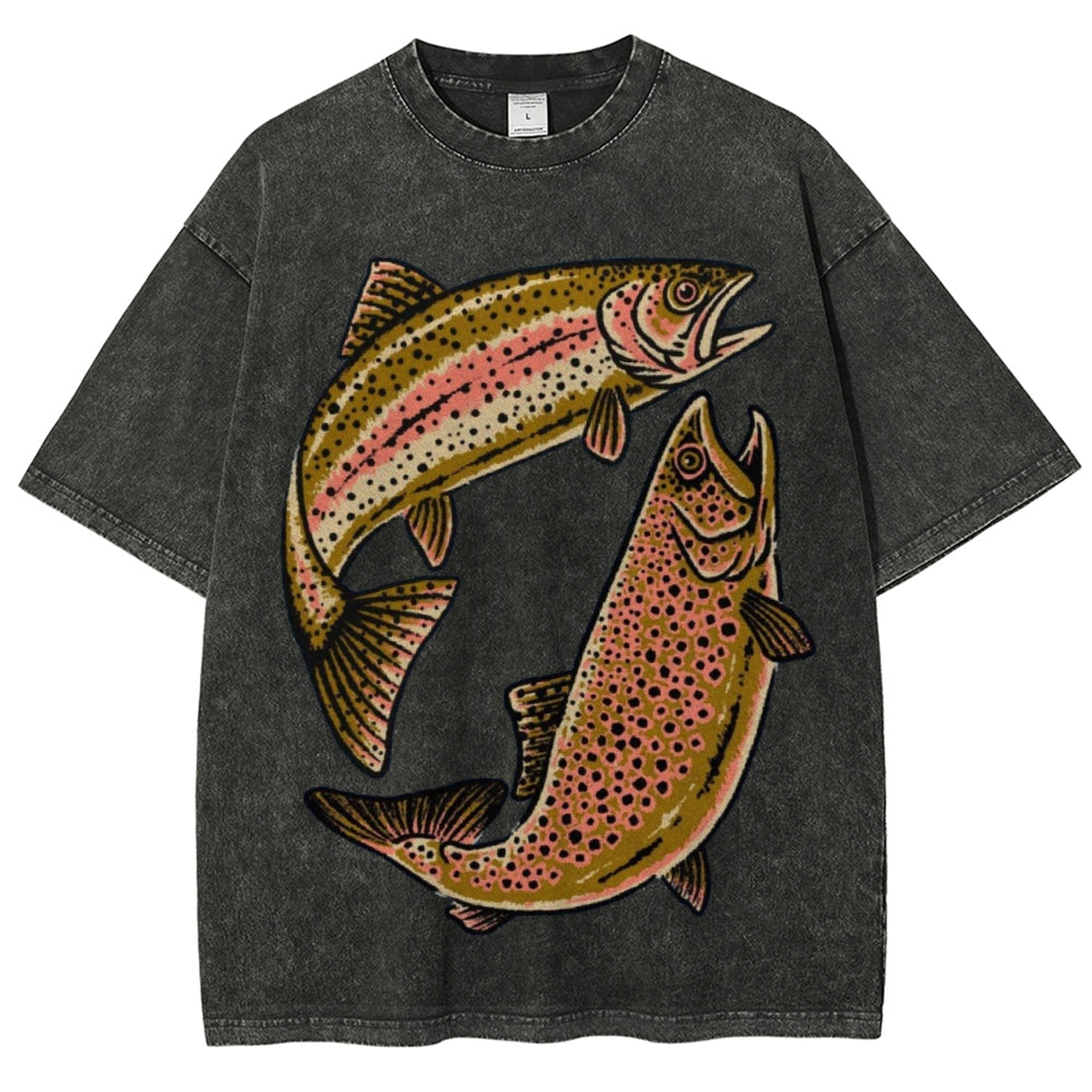 Two Fishes Unisex Vintage Washed Tee