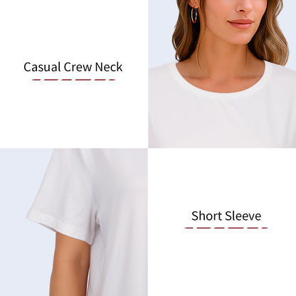 3 Pack Women's Short Sleeve Crew Neck T-Shirt  Summer Tops