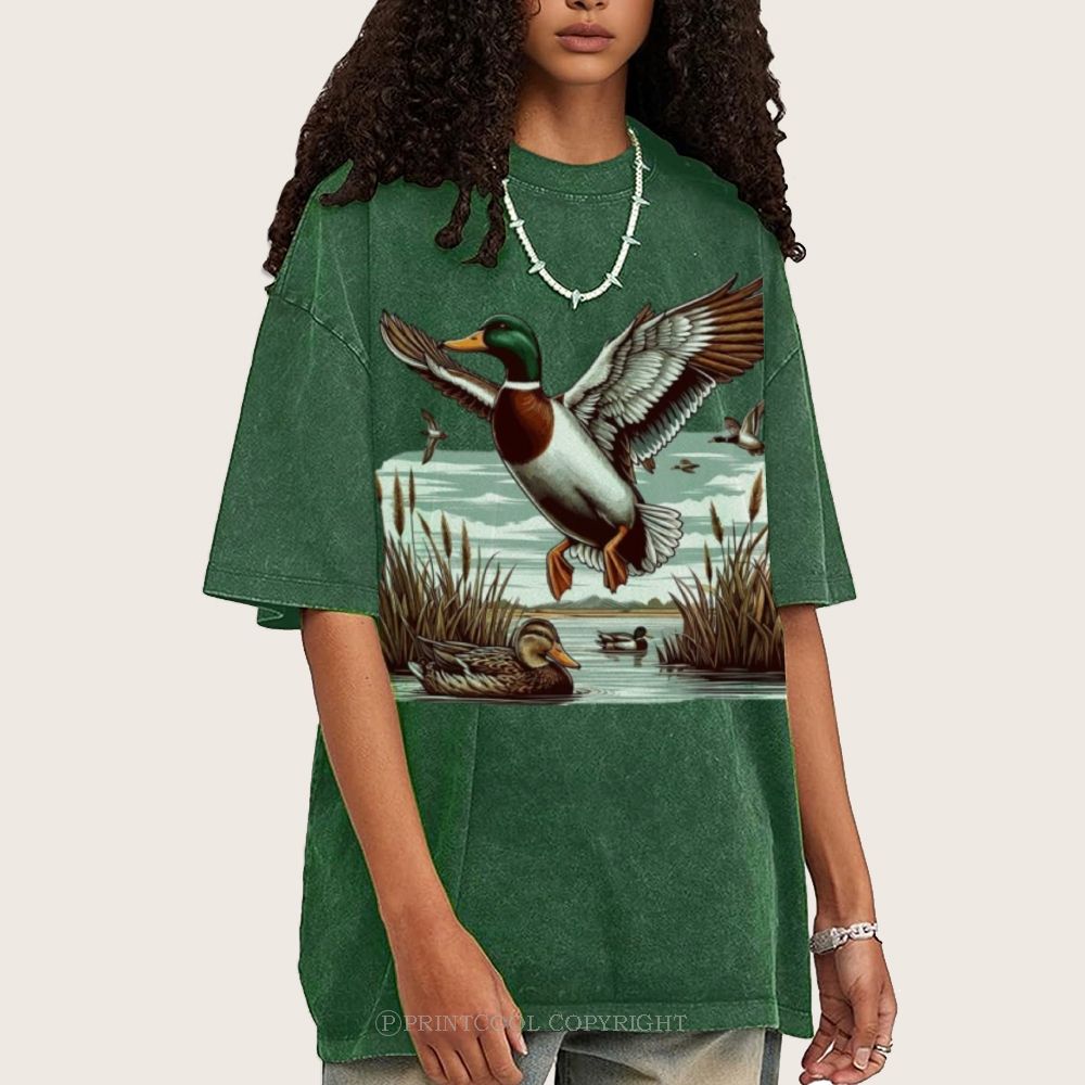 Wild Duck Unisex Vintage Washed Tee