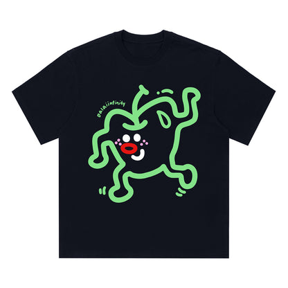 Cute Line Drawing Crew Neck Short-Sleeve T-Shirt Unisex