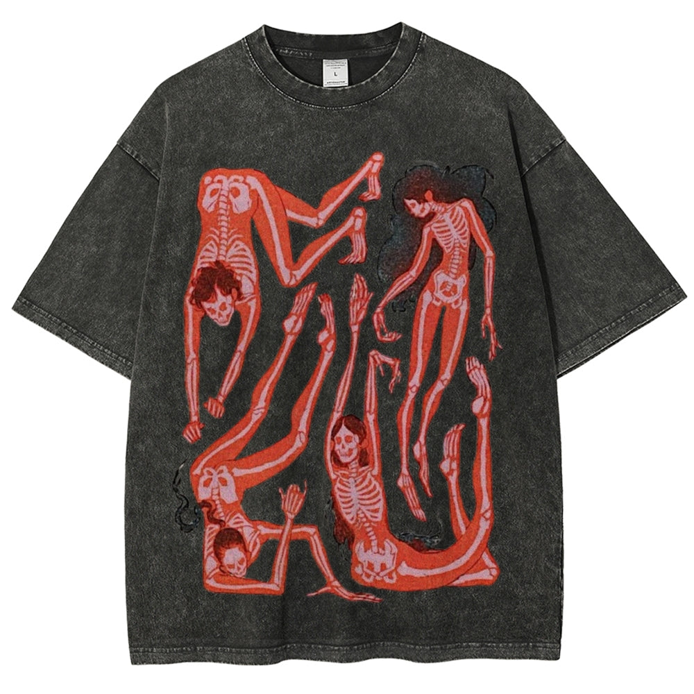 Ultimate Skeleton Dance Party Unisex Vintage Washed Tee
