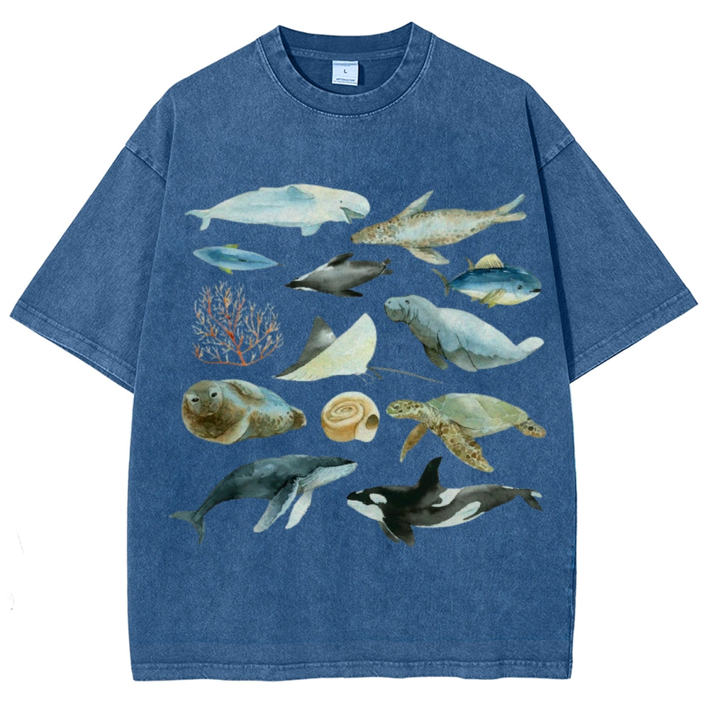 Underwater World Unisex Vintage Washed Tee