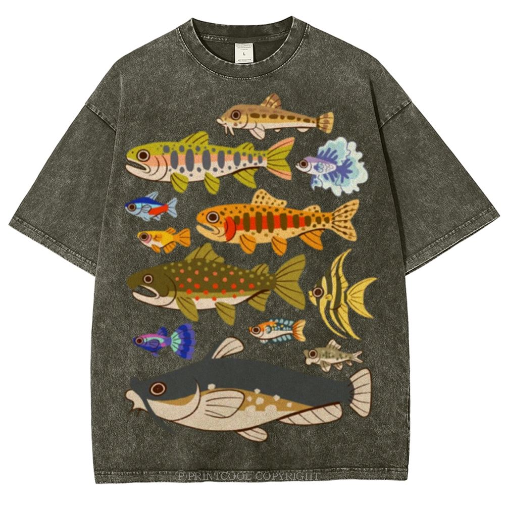 Tropical Fish Paradise Unisex Vintage Washed Tee
