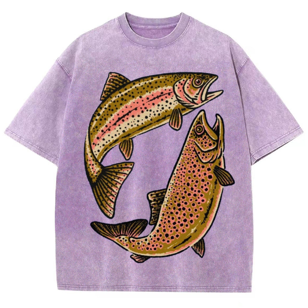 Two Fishes Unisex Vintage Washed Tee