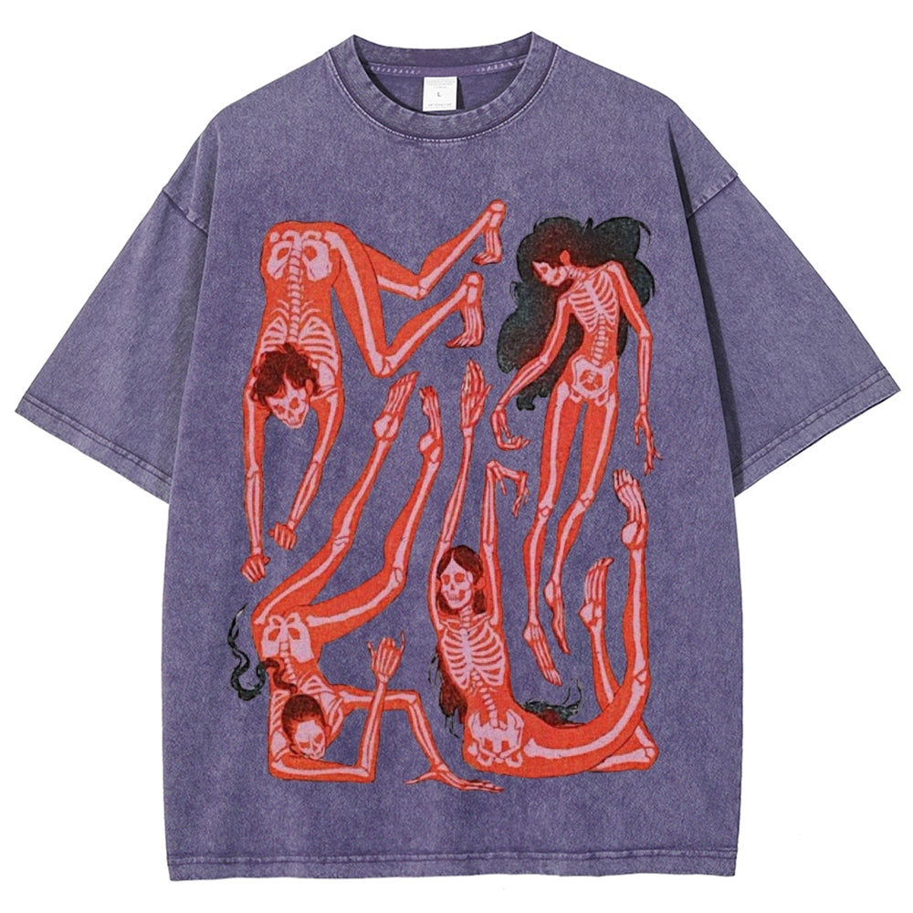 Ultimate Skeleton Dance Party Unisex Vintage Washed Tee