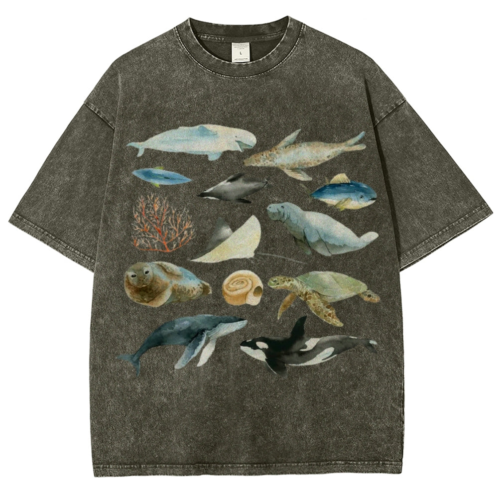 Underwater World Unisex Vintage Washed Tee
