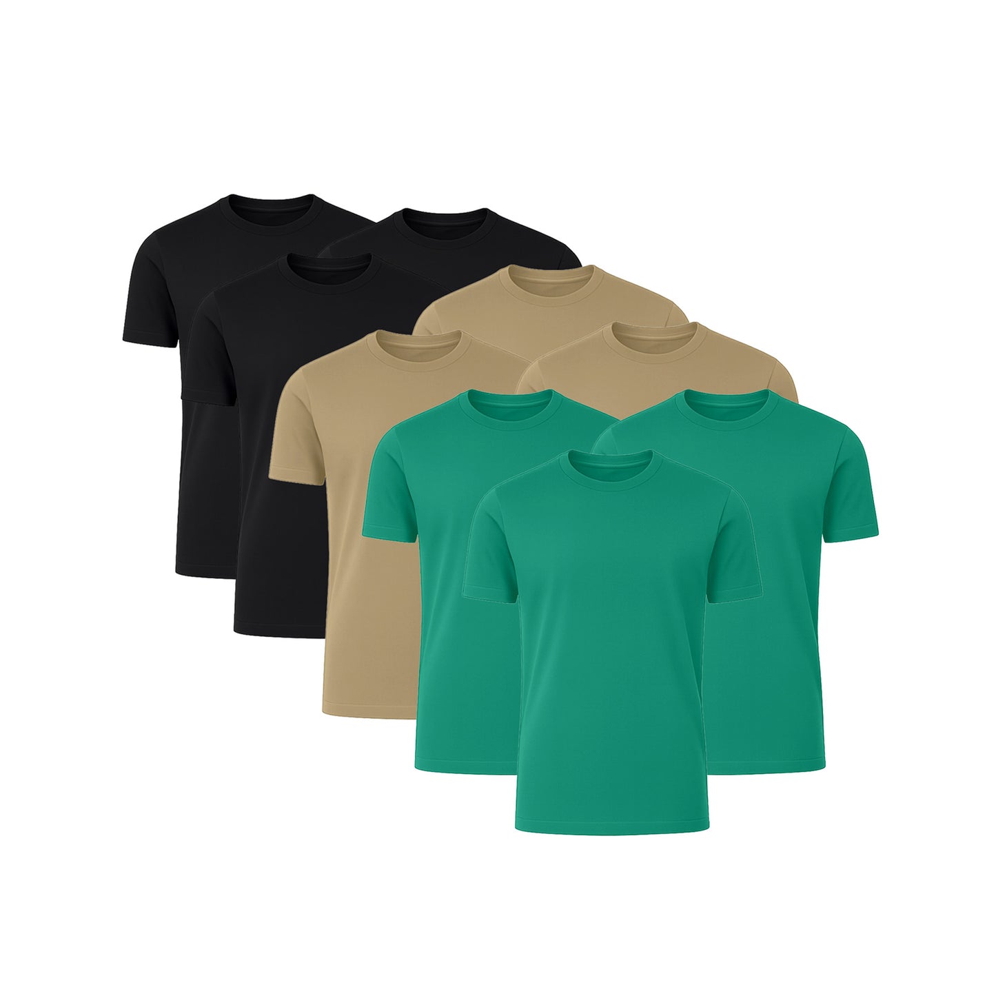 6 Pack Crew Neck Short-Sleeve T-Shirt Soft & Breathable