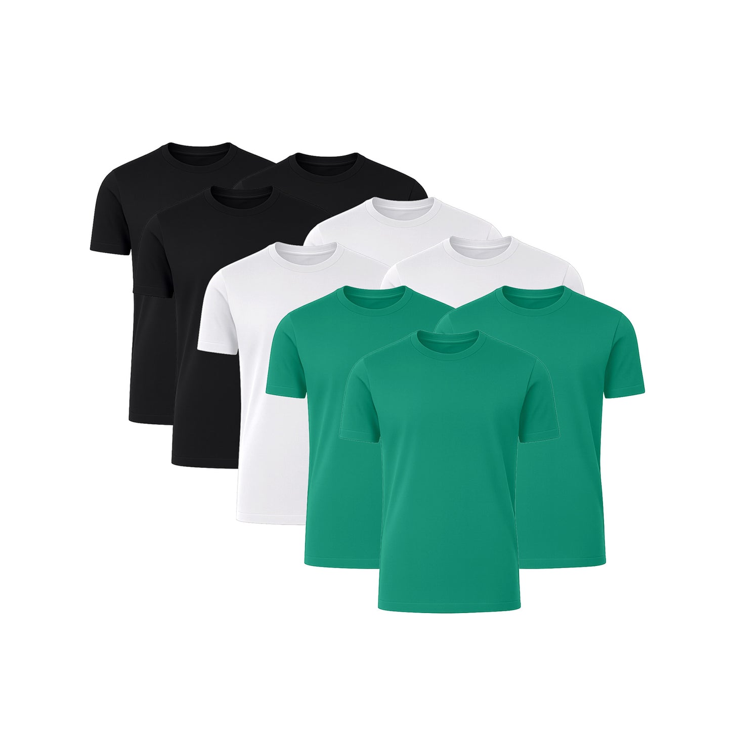 6 Pack Crew Neck Short-Sleeve T-Shirt Soft & Breathable