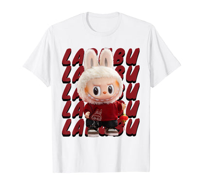Funny Labubu The Monsters Crew Neck Short Sleeve T-Shirt Gift for Labubu Lover White