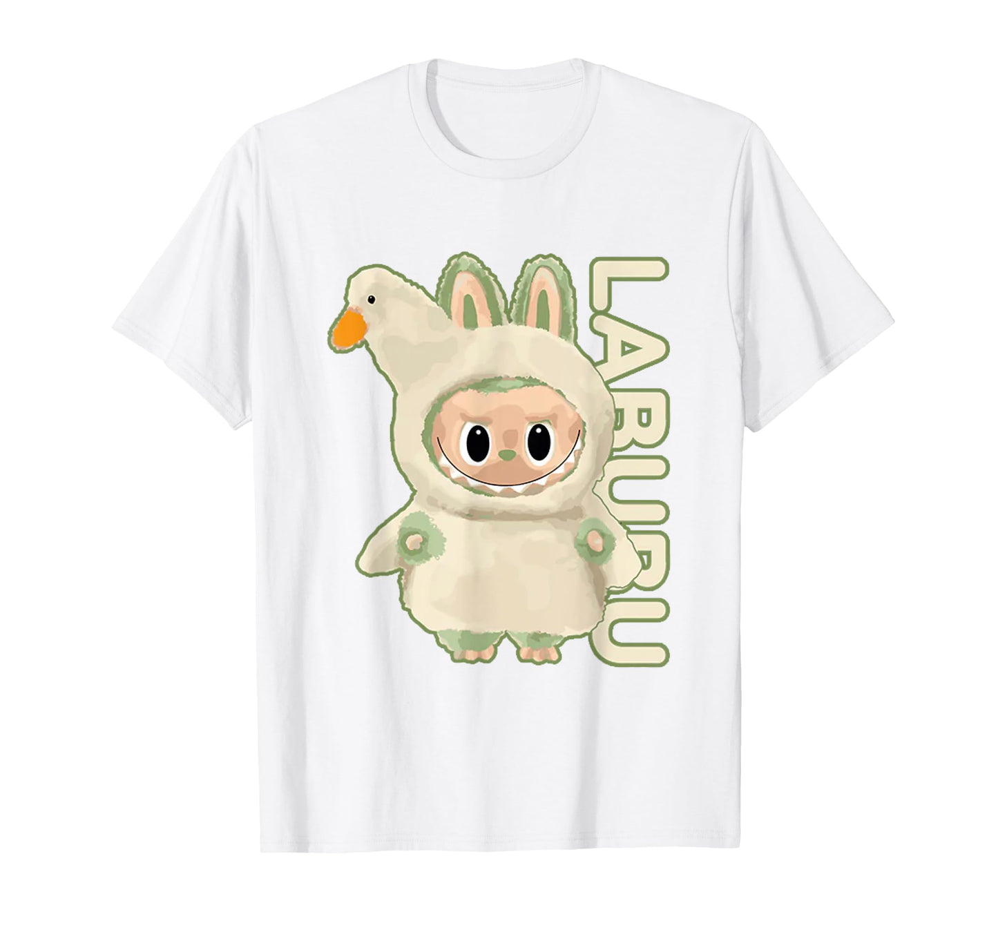 Funny Labubu The Monsters Crew Neck Short Sleeve T-Shirt Gift for Her White