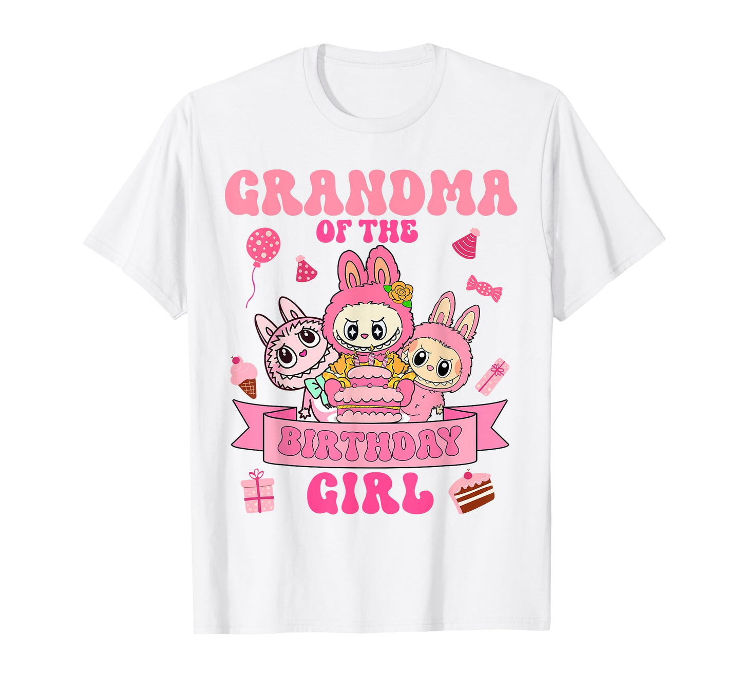 Funny Labubu The Monsters Crew Neck Short Sleeve T-Shirt Gift for Labubu Lover White