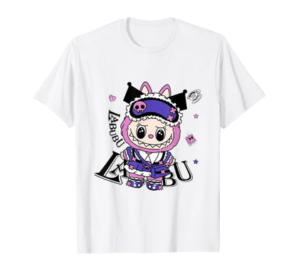 Funny Labubu The Monsters Crew Neck Short Sleeve T-Shirt Gift for Her White