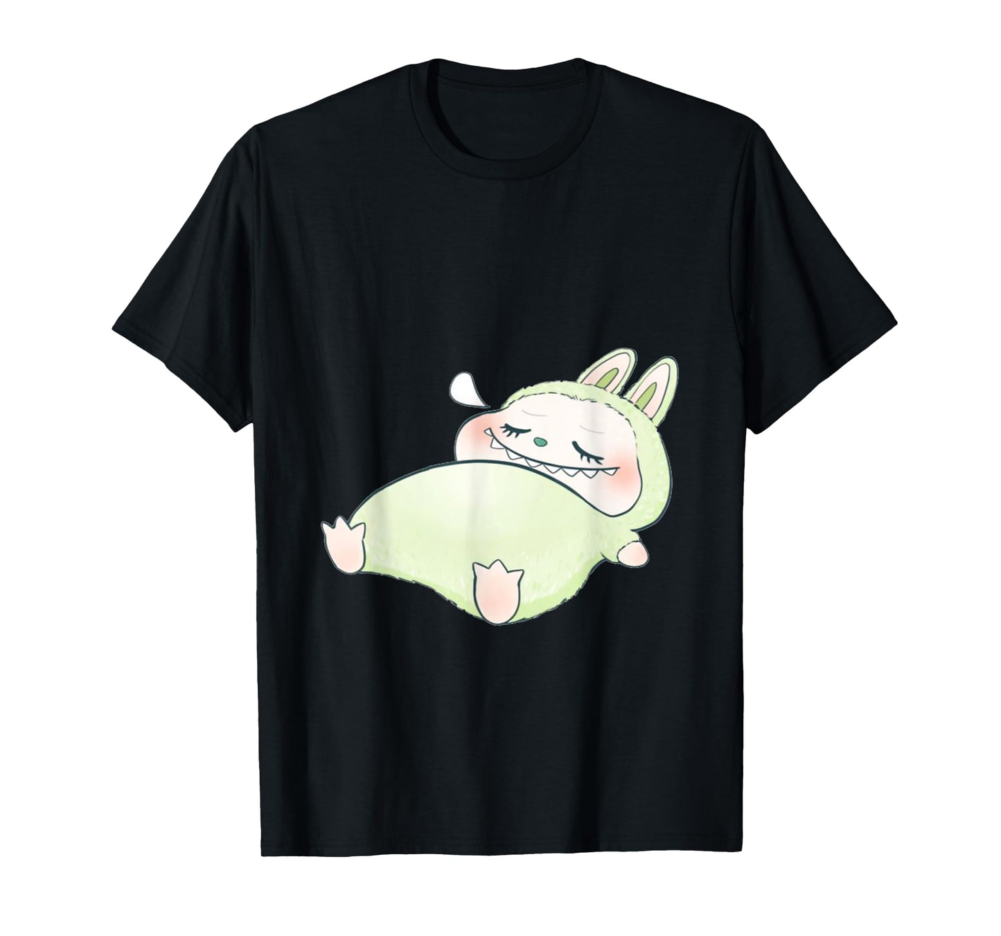 Cute Labubu The Monsters Crew Neck Short Sleeve T-Shirt Gift for Labubu Lover Black