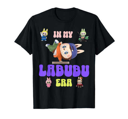 Cute Labubu The Monsters Crew Neck Short Sleeve T-Shirt Gift for Labubu Lover Black