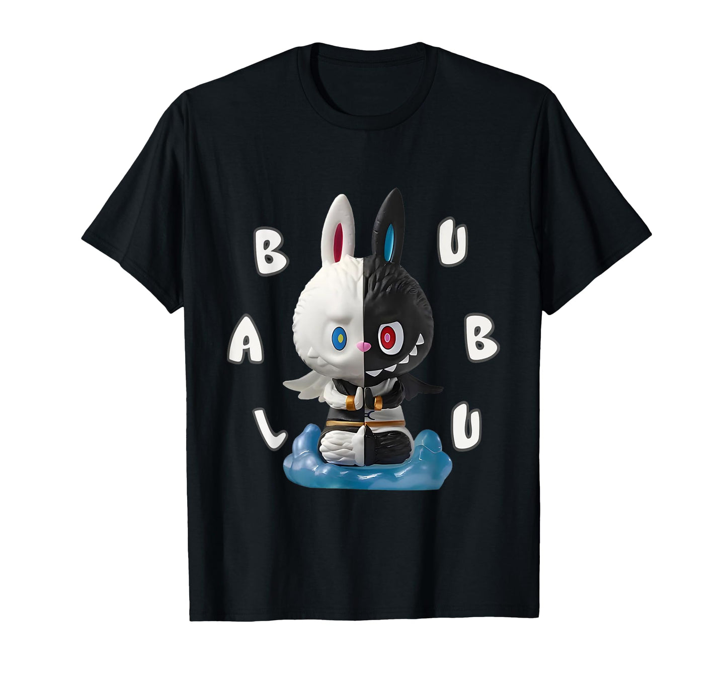 Cute Labubu The Monsters Crew Neck Short Sleeve T-Shirt Gift for Girlfriend Black