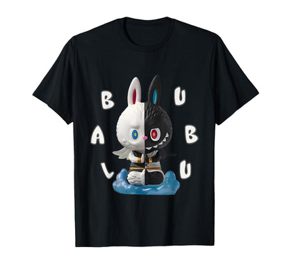 Cute Labubu The Monsters Crew Neck Short Sleeve T-Shirt Gift for Girlfriend Black