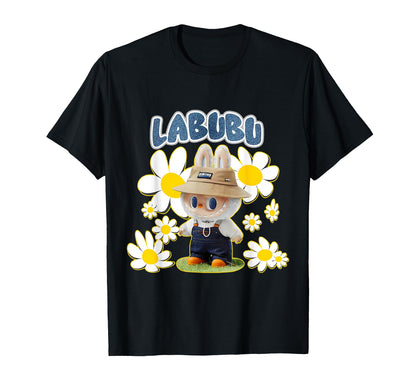 The Monsters Crew Neck Short Sleeve T-Shirt Gift for Labubu Lover Black
